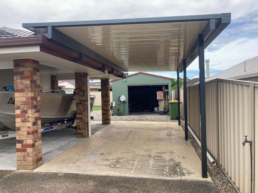 DIY Kit: V-Line Single Skin Patio/Carport Flyover 7 x 4.4m