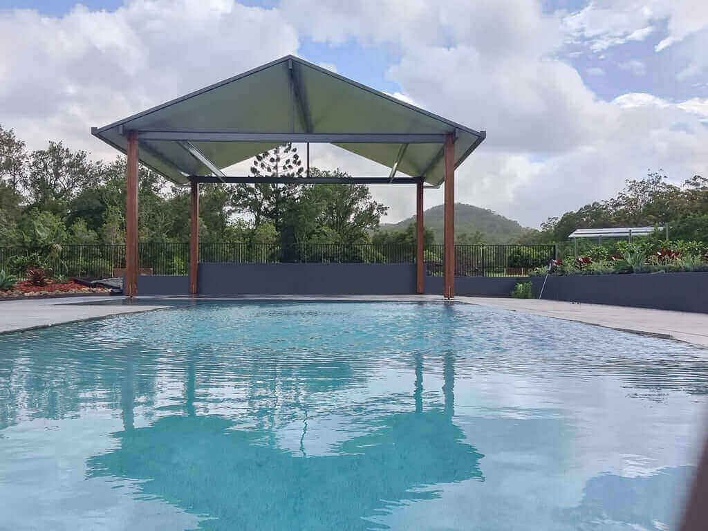 gable by pool