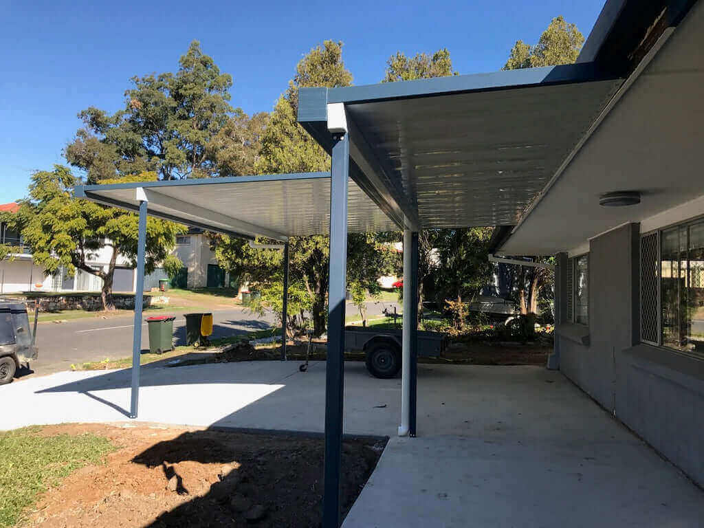 DIY Kit: V-Line Single Skin Patio/Carport Attached To Timber Fascia 14 x 2.1m