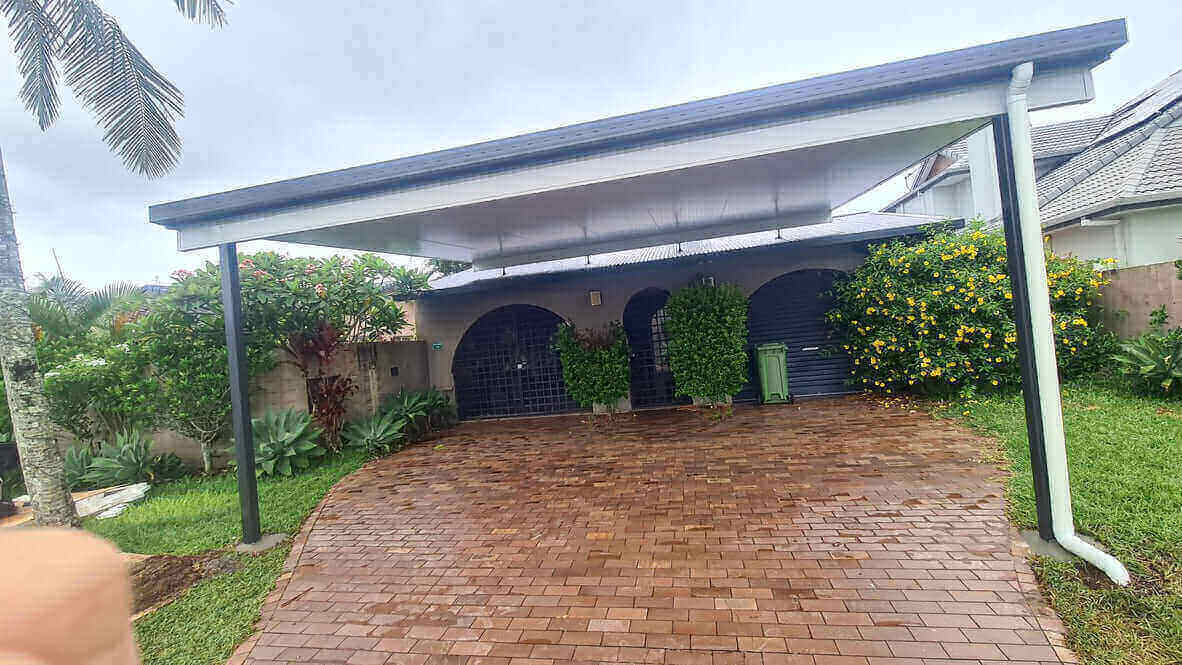 DIY Kit: V-Line Single Skin Patio/Carport Attached To Metal Fascia 8 x 3.8m