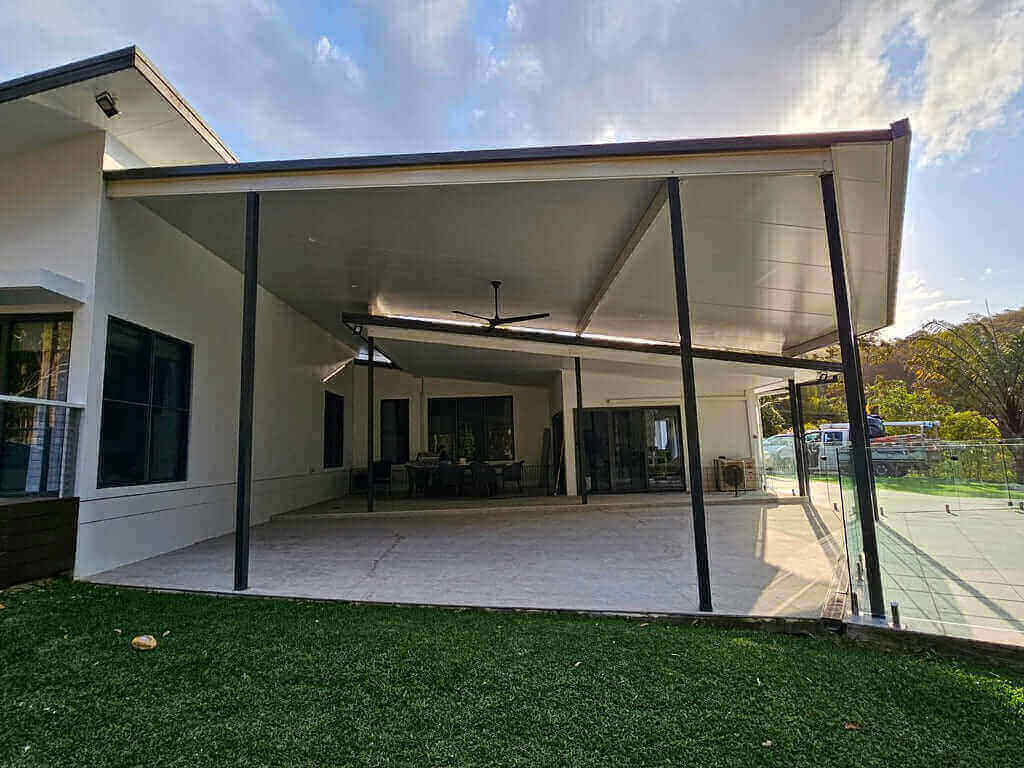 DIY Kit: V-Line Single Skin Patio/Carport Attached To Timber Wall 4 x 1.9m