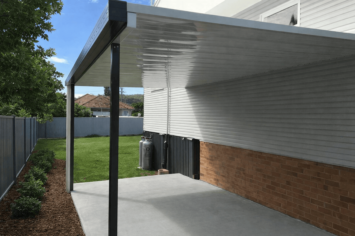 DIY Kit: V-Line Single Skin Patio/Carport Attached To Timber Fascia 5 x 3.9m