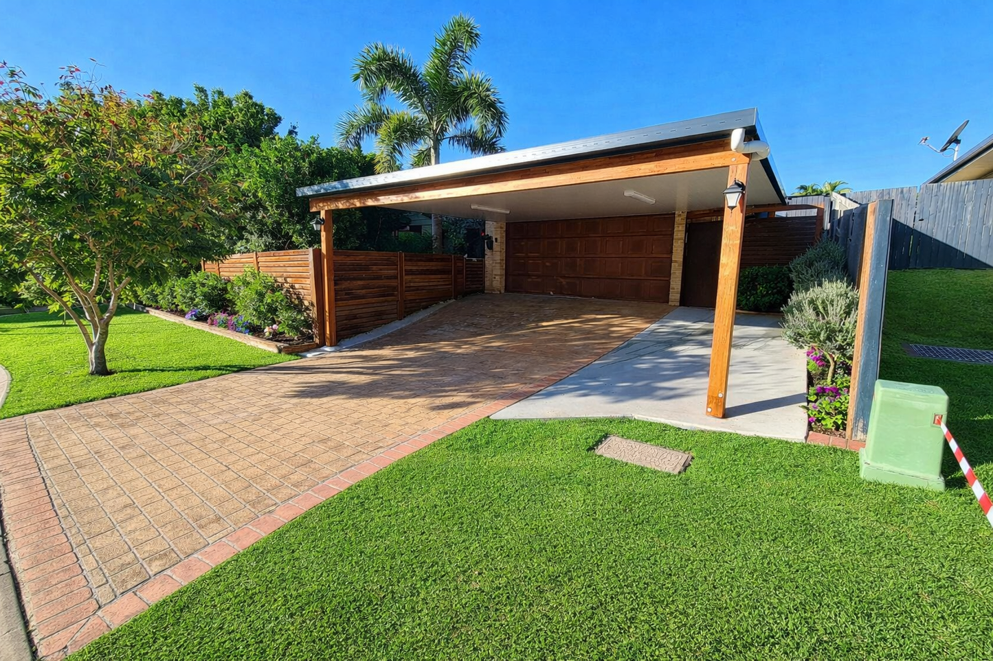 75mm Insulated Patio Carport Attach Timber Fascia 7 x 6.3m