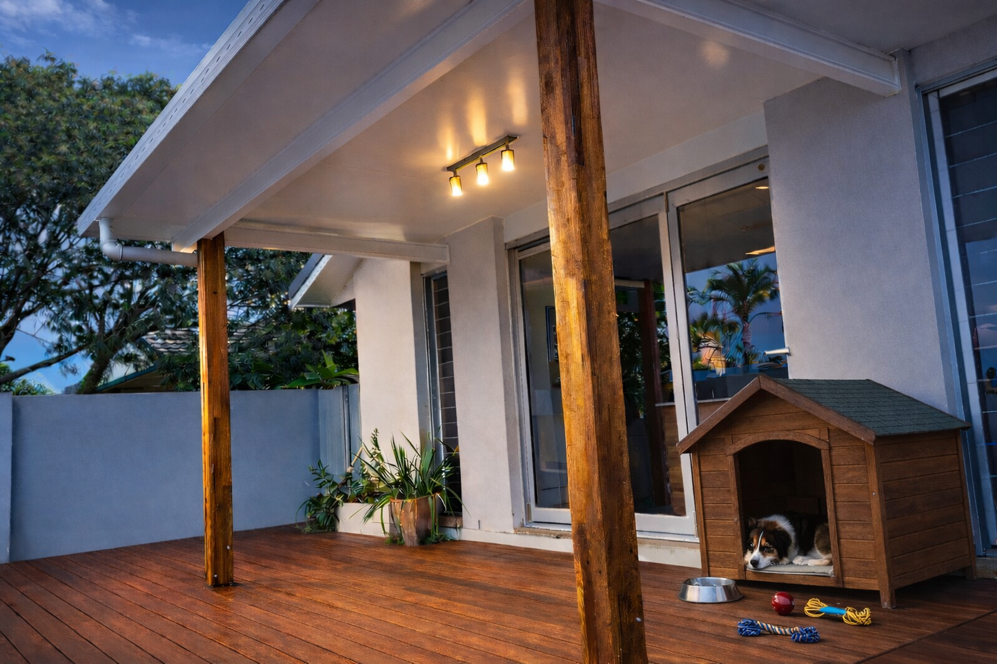Insulated patio extension attached to home
