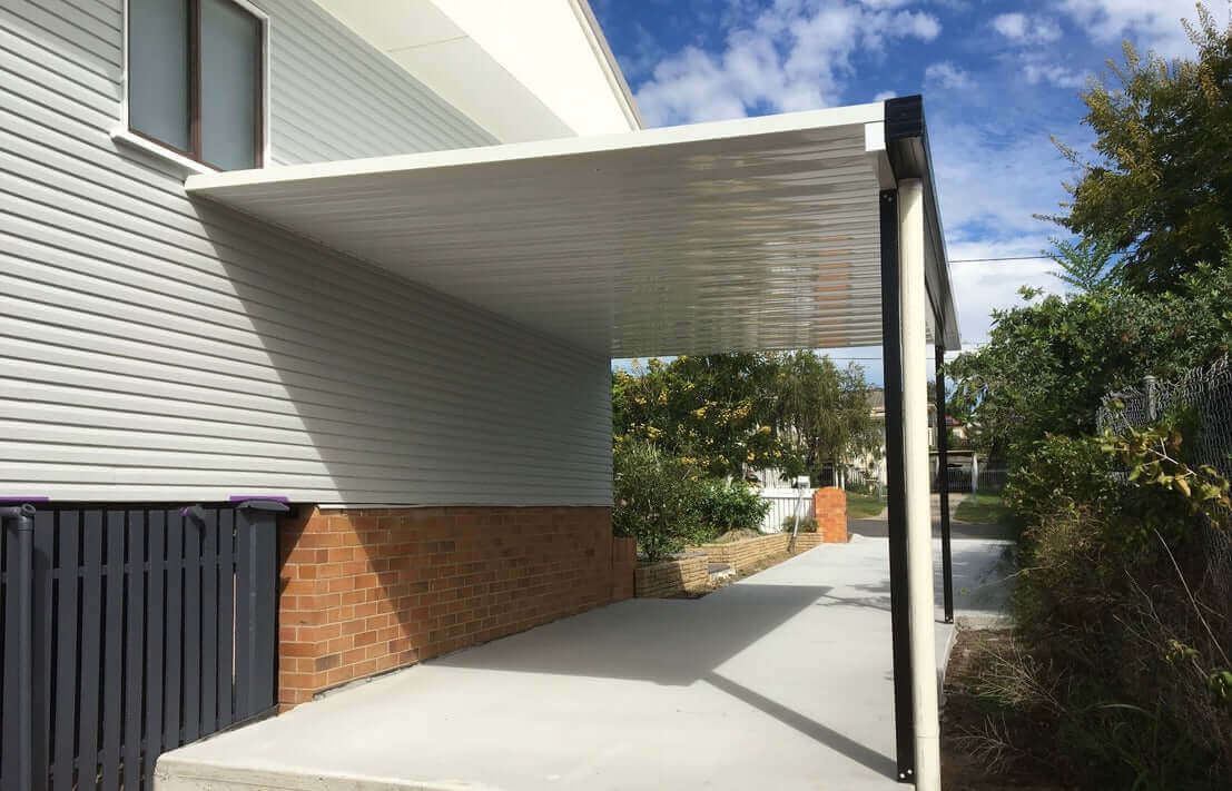 DIY Kit: V-Line Single Skin Patio/Carport Attached To Timber Fascia 4 x 2.3m