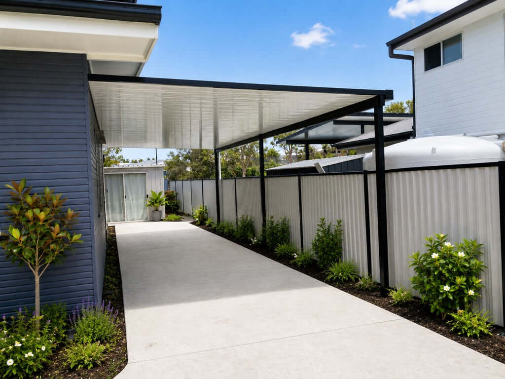 DIY kit V-Line Patio Carport Attach Timber Wall