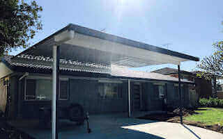 DIY Kit: V-Line Single Skin Patio/Carport Flyover 6 x 5.5m with 400mm overhang