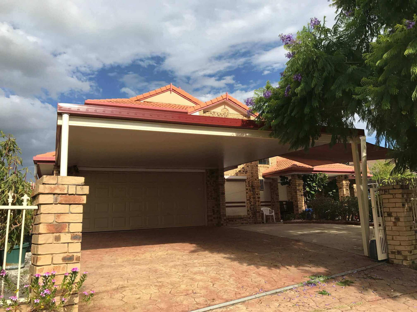 DIY Kit: V-Line Single Skin Patio/Carport Attached To Masonry/Brick/Concrete Wall 8 x 5.5m with 400mm overhang