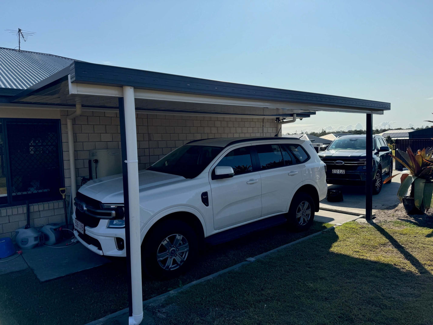DIY Kit: V-Line Single Skin Patio/Carport Attached To Masonry/Brick/Concrete Wall 5 x 4.2m
