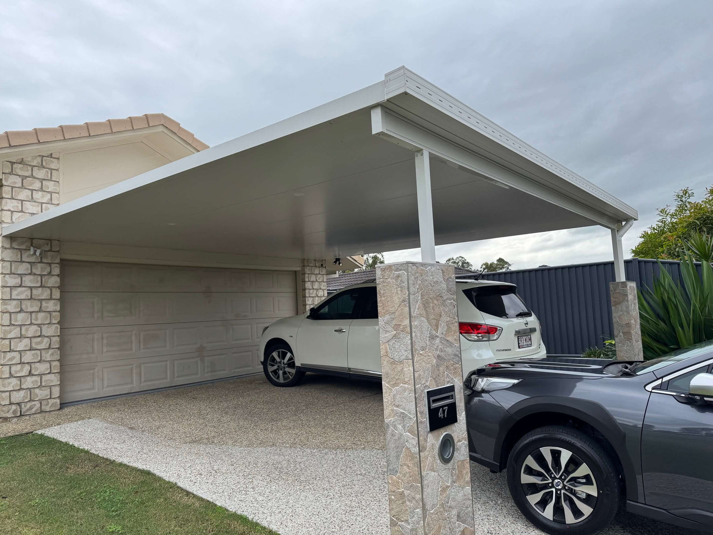 DIY Kit: V-Line Single Skin Patio/Carport Attached To Masonry/Brick/Concrete Wall 7 x 4.4m