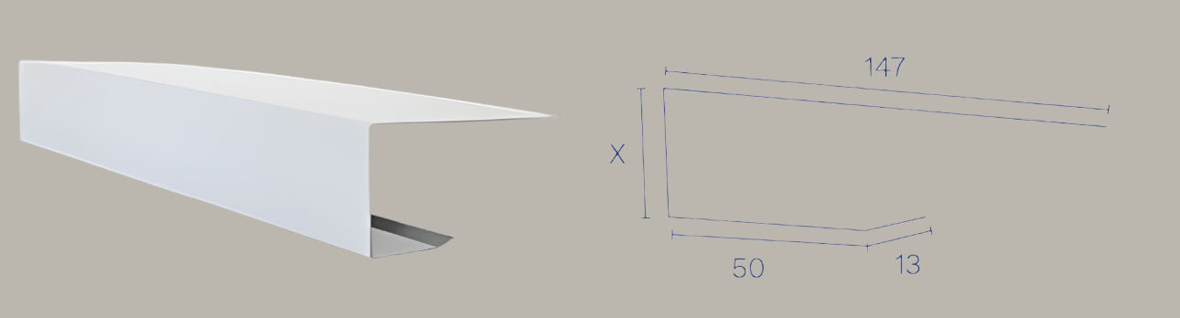 Rib/Trimdek Insulated Roofing Receiver Channel per LM - Available in Off White (Surfmist) only
