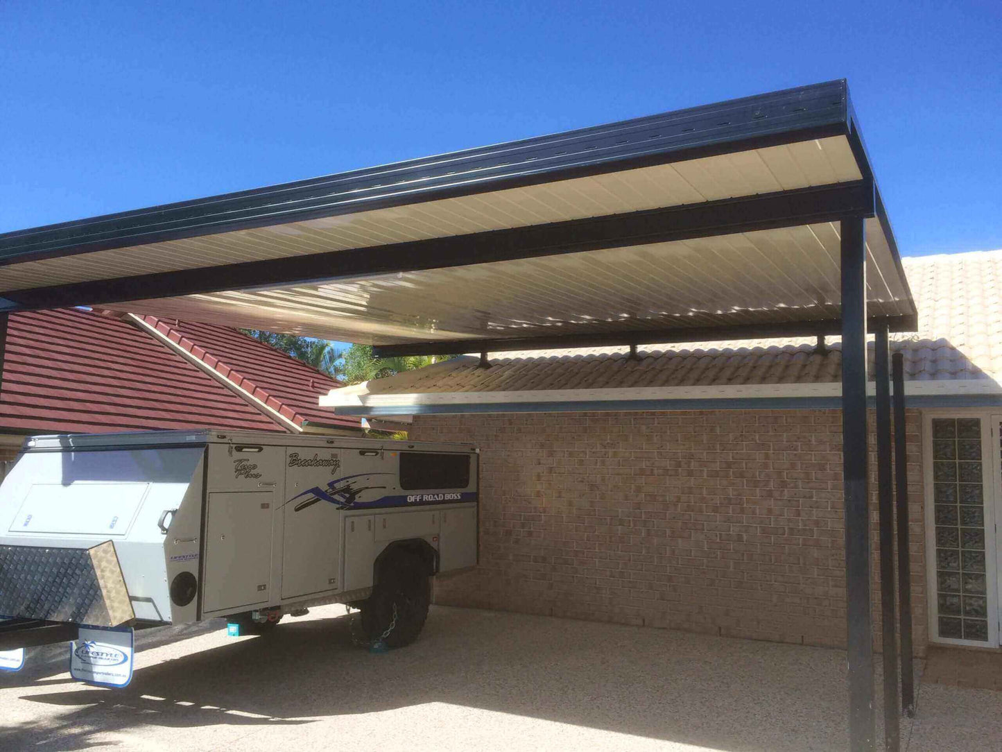 DIY Kit: V-Line Single Skin Patio/Carport Flyover 12 x 4.9m