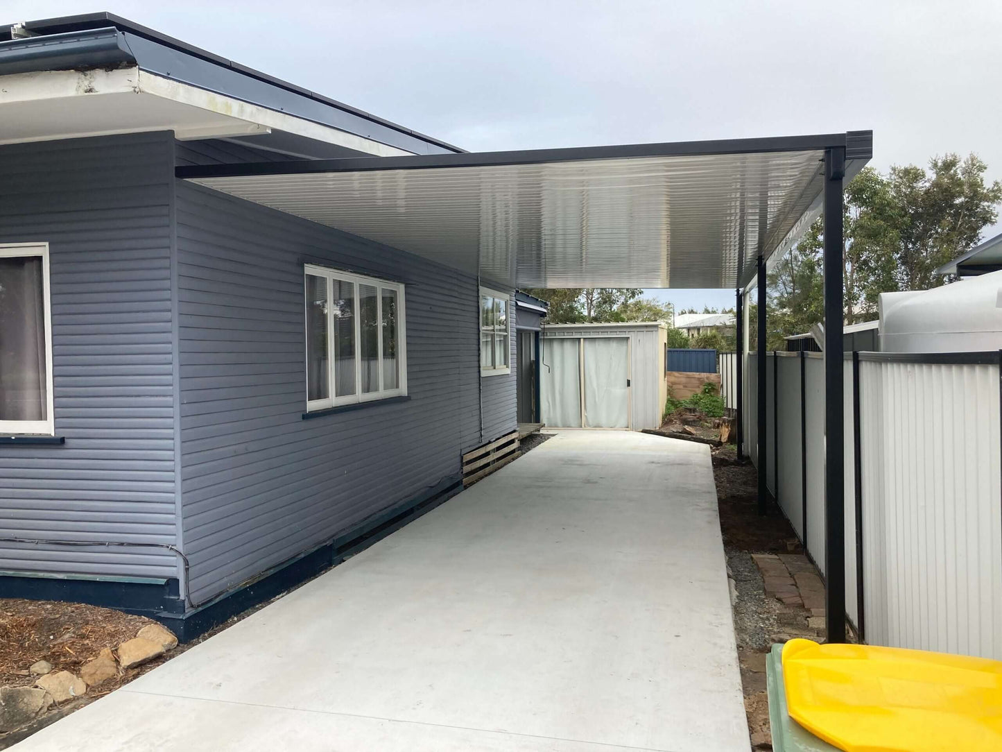 DIY Kit: V-Line Single Skin Patio/Carport Attached To Metal Fascia 8 x 4.0m