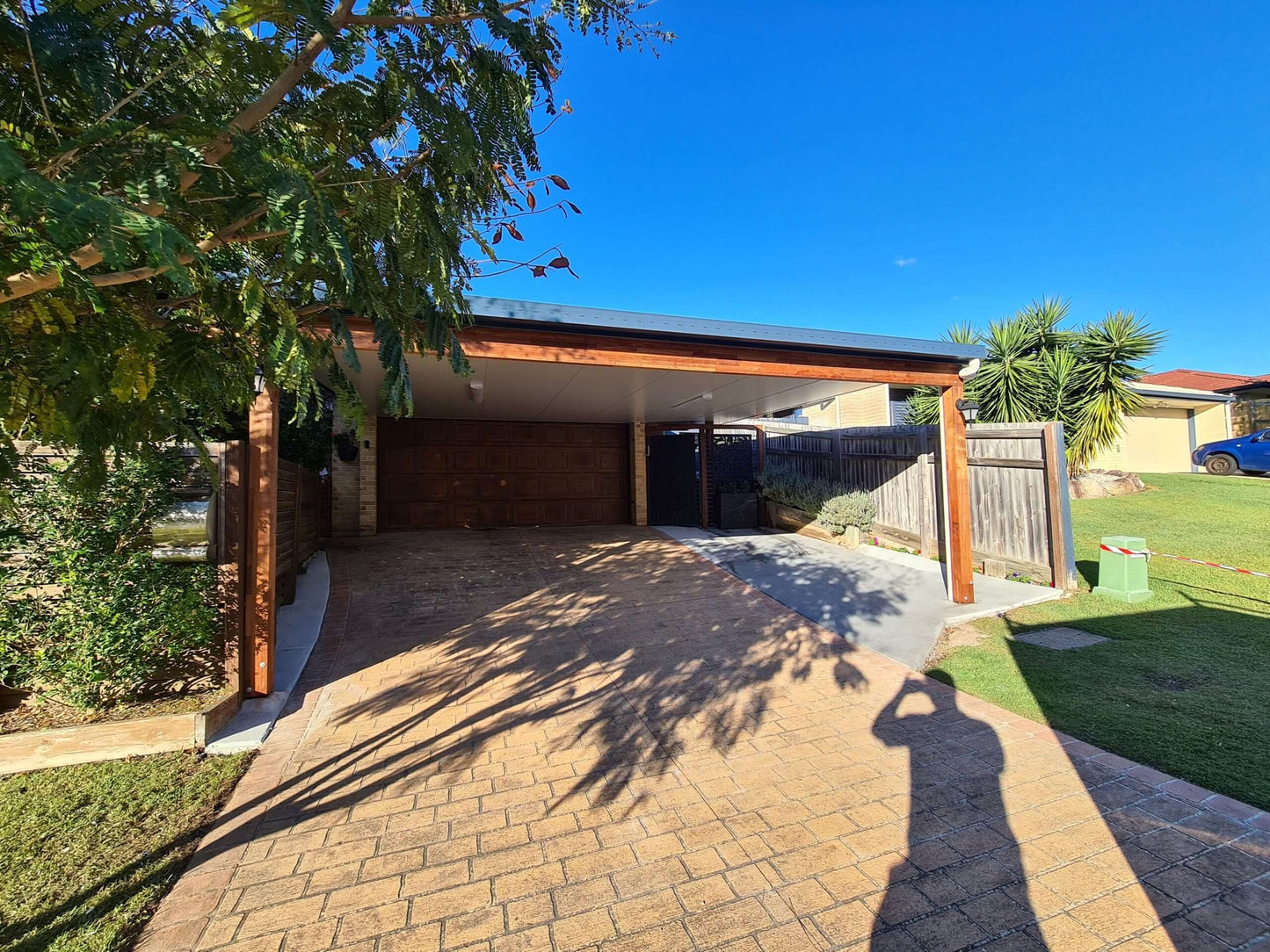 DIY Kit: V-Line Single Skin Patio/Carport Attached To Timber Wall 7 x 5.0m
