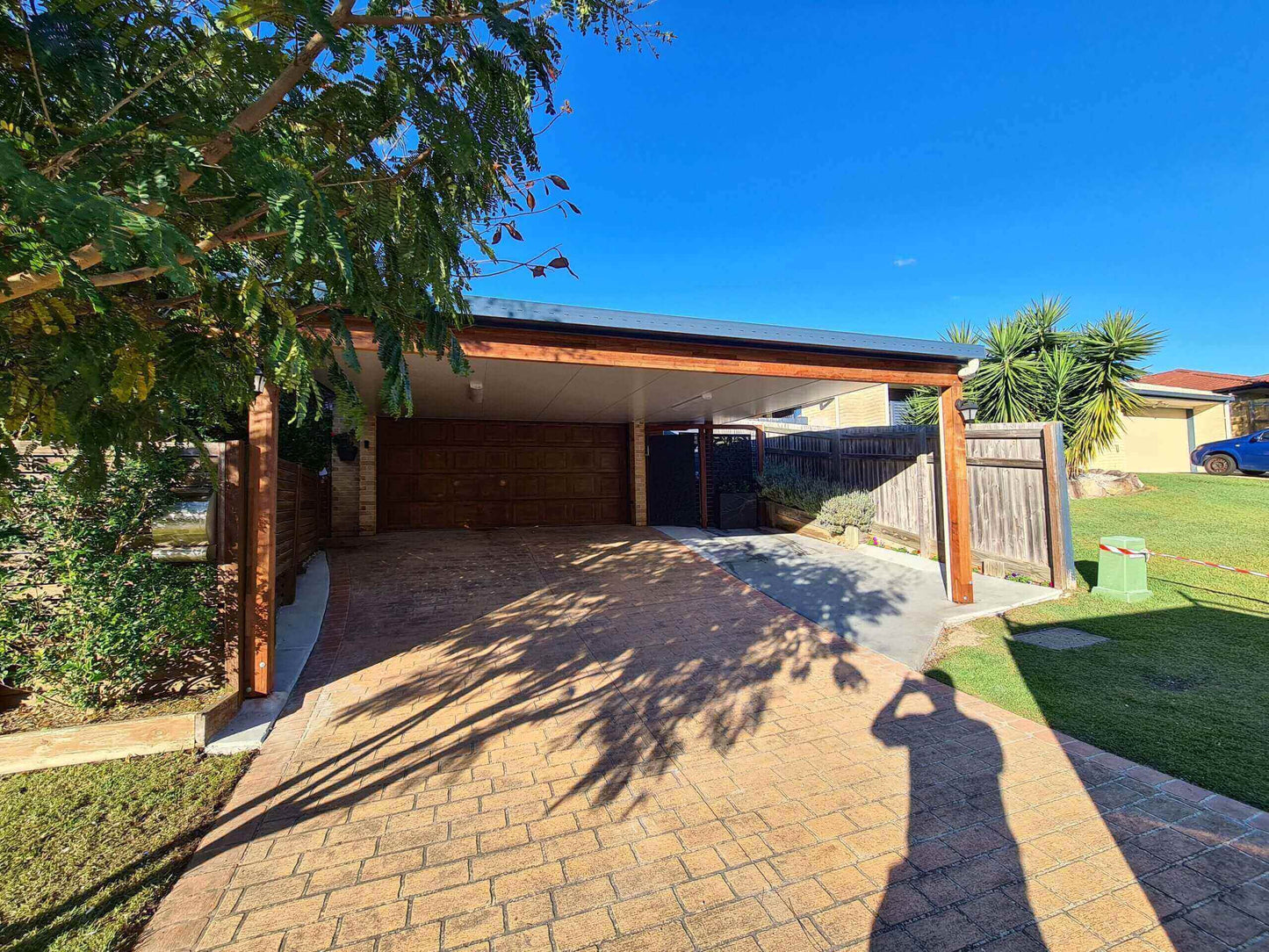 DIY Kit: V-Line Single Skin Patio/Carport Attached To Timber Wall 6 x 5.8m with 700mm overhang