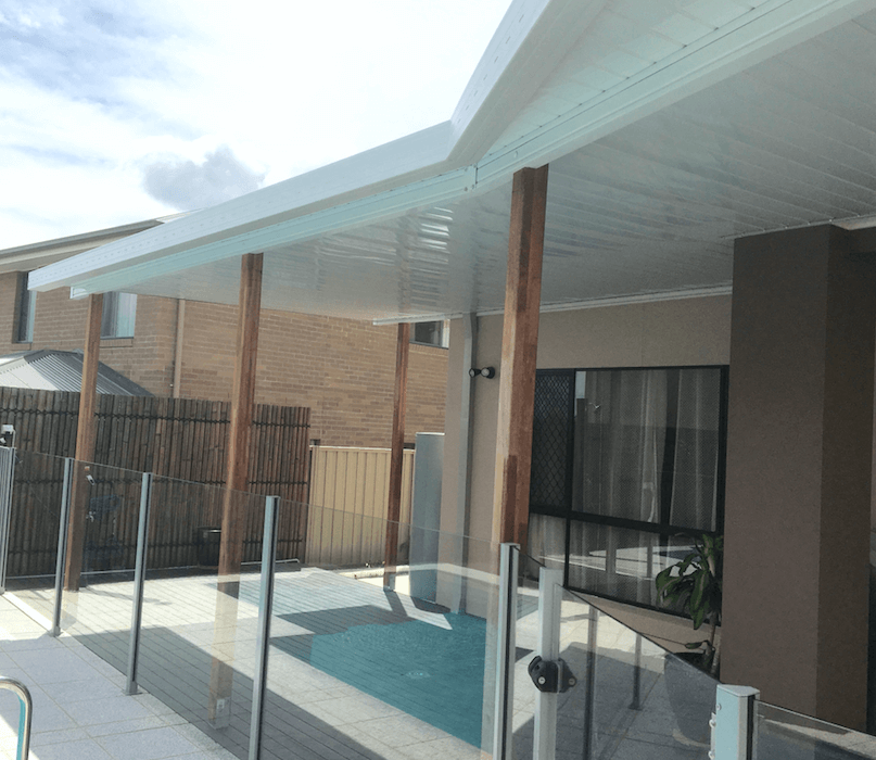 DIY Kit: V-Line Single Skin Patio/Carport Attached To Metal Fascia 9 x 6.0m with 900mm overhang
