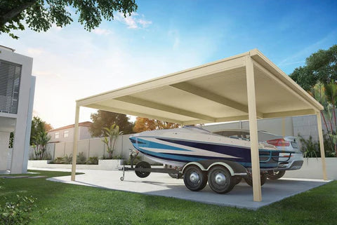 Discover our DIY carport kits for cars, boats, and caravans