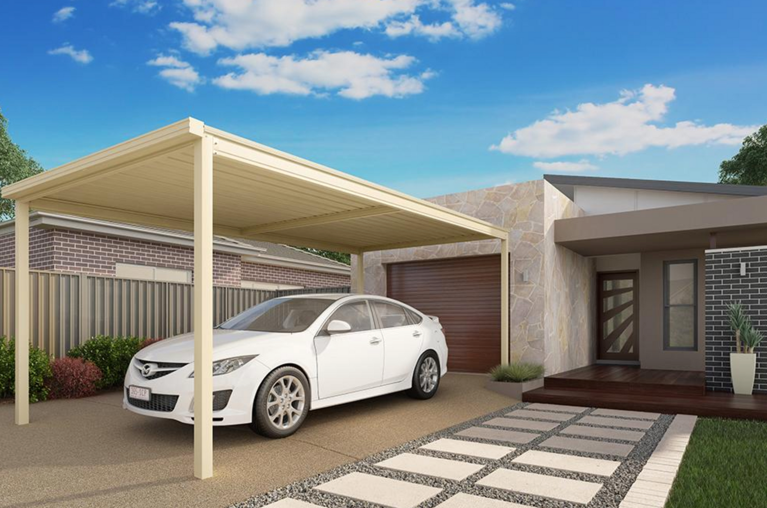 DIY Carports/Patios Freestanding With Premium Single Skin Patio & Carport Roofing