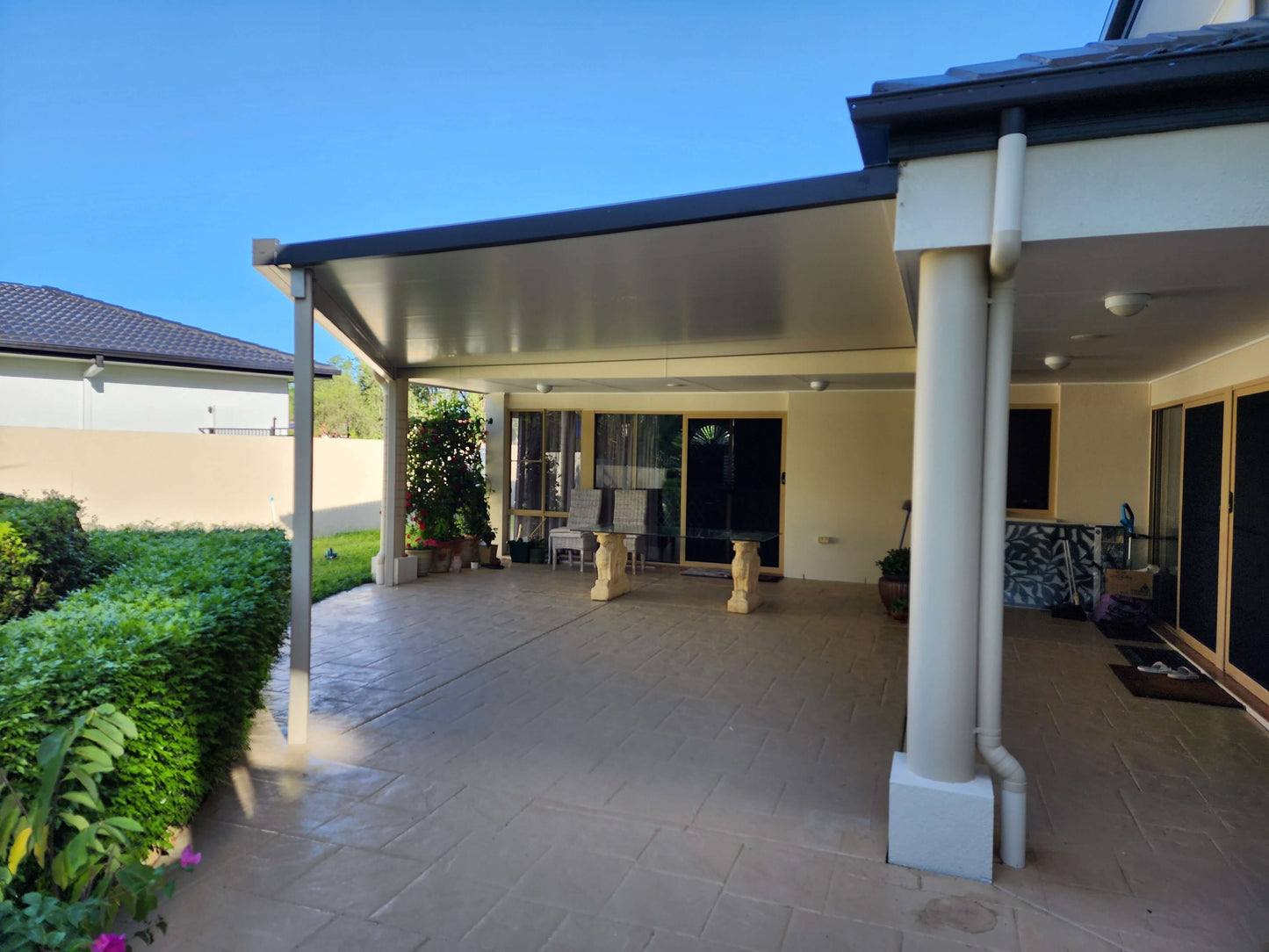 Attached Insulated Patio/Carport Masonry/Brick/Concrete Wall 6.5 x 3.0m