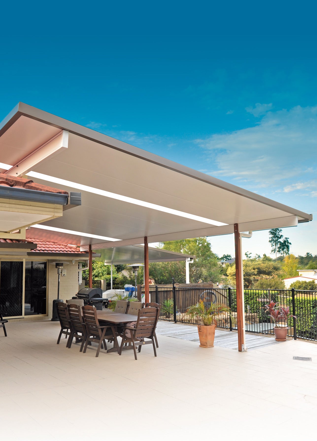 V-Line Single Skin Patio/Carport Flyover 3 x 4.6m