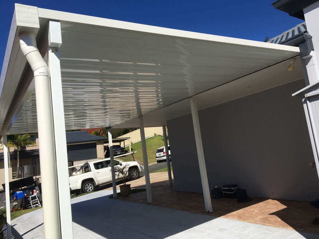 DIY Kit: V-Line Single Skin Patio/Carport Attached To Timber Wall 15 x 1.8m