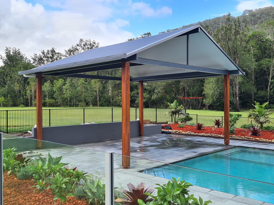 Free-standing insulated Gable 7 x 7m Patio In Footings