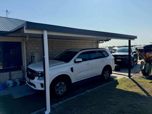 DIY Kit: V-Line Single Skin Patio/Carport Attached To Timber Wall 11 x 2.3m