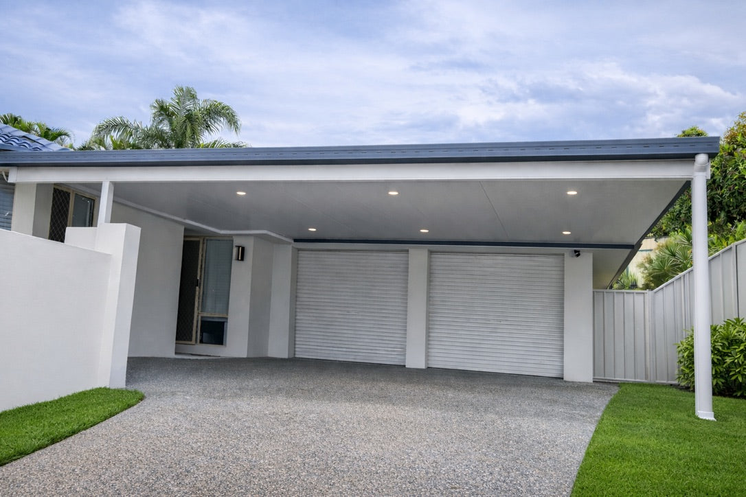 50mm Insulated Patio Carport Attached Timber Wall 11 x 4.3m