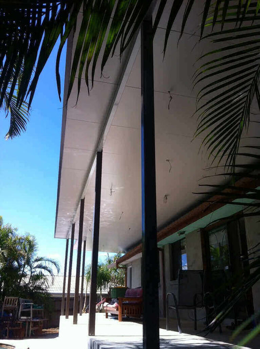 DIY Kit: V-Line Single Skin Patio/Carport Attached To Timber Fascia 14 x 2.1m