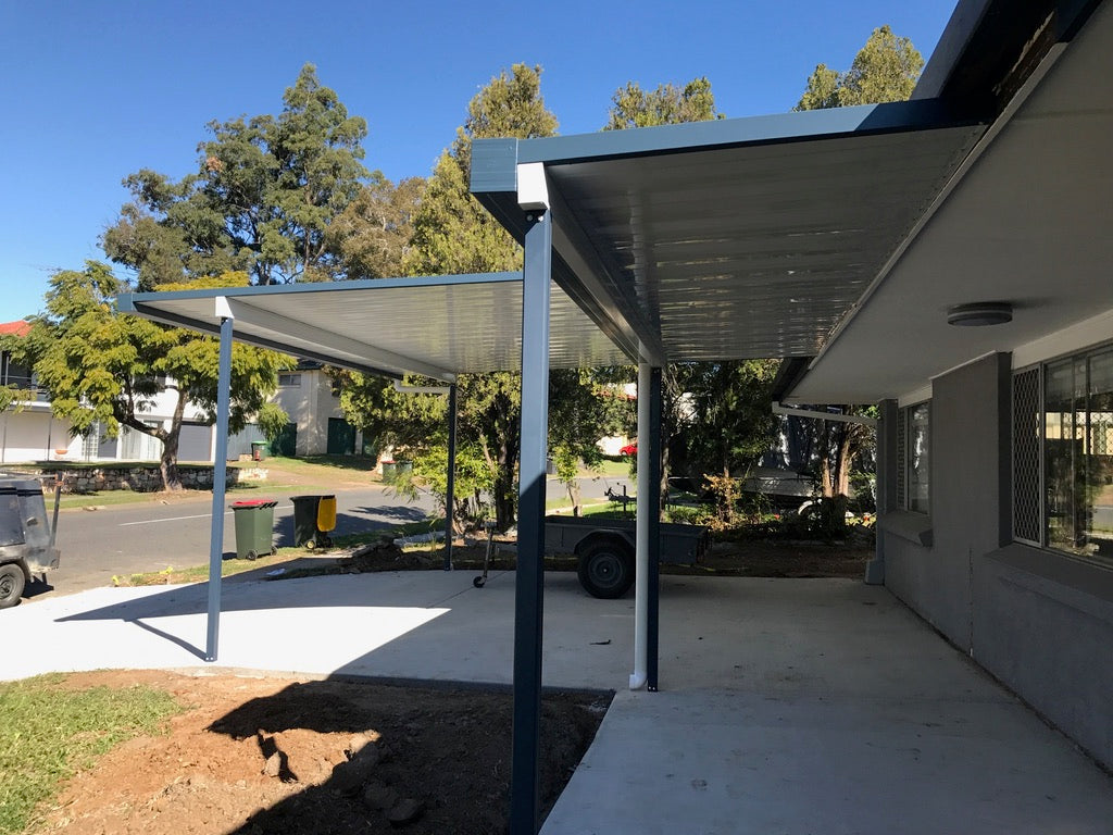 Attached Insulated Patio/Carport Masonry/Brick/Concrete Wall 9 x 4.4m