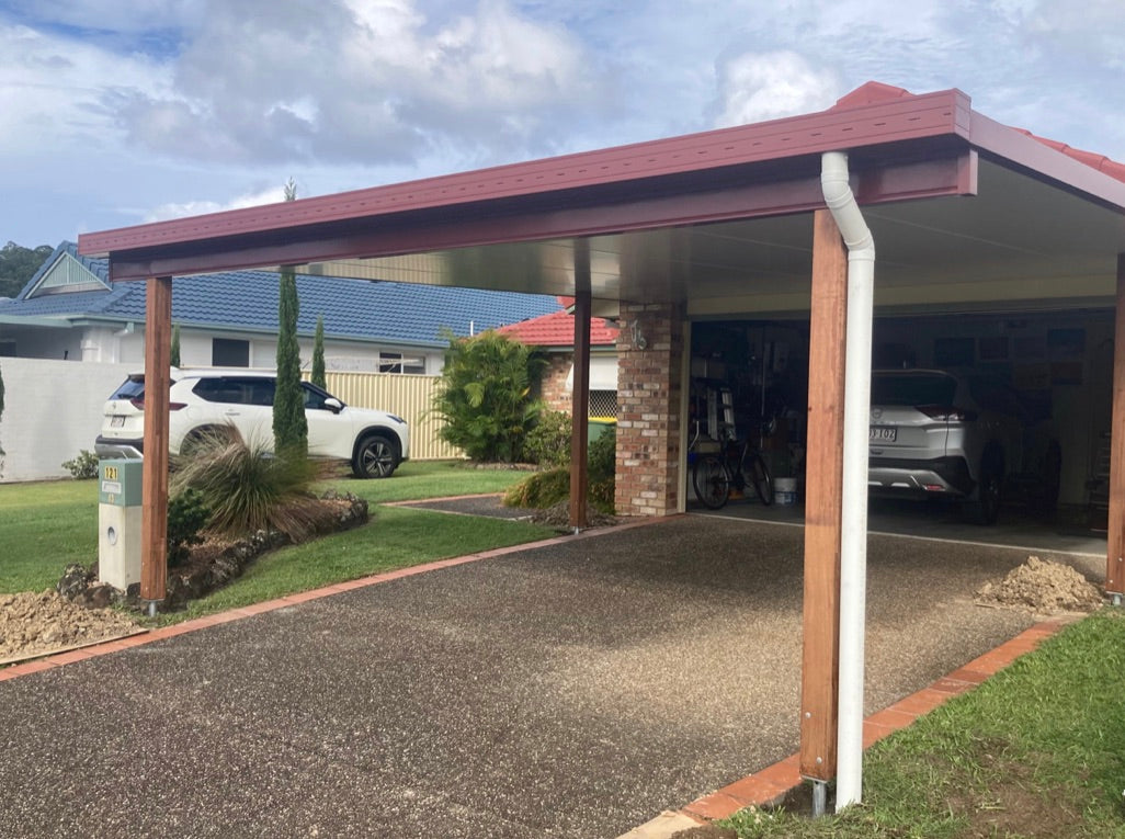 Attached Insulated Patio/Carport Masonry/Brick/Concrete Wall 6 x 2.1m