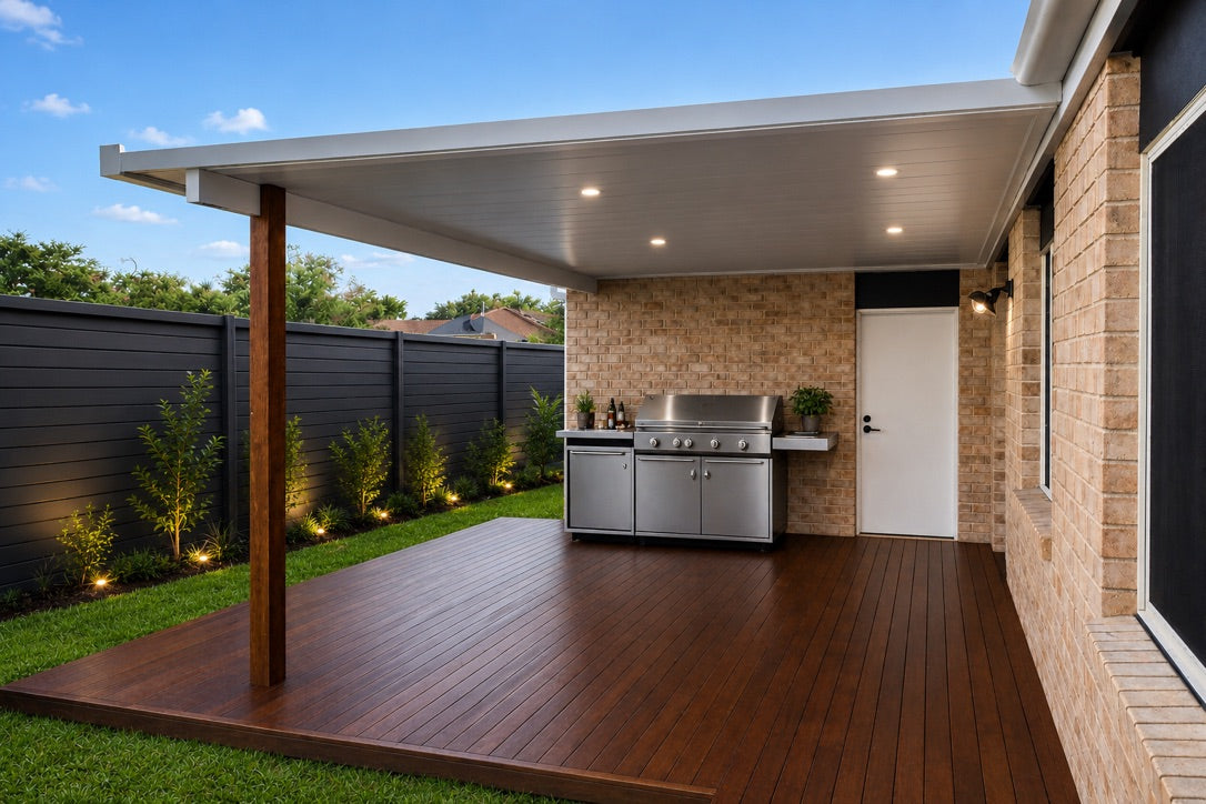 75mm Insulated Patio or Carport Attach Timber Wall 11 x 5.2m