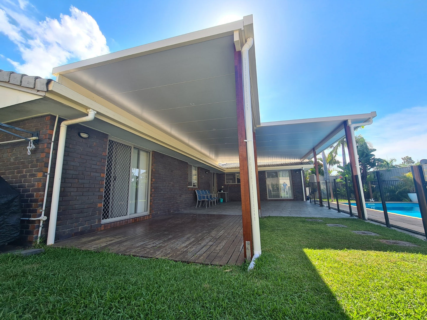 V-Line Single Skin Patio/Carport Flyover 14 x 4.0m