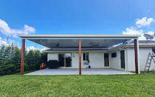 DIY Kit: V-Line Single Skin Patio/Carport Flyover 6 x 5.4m with 300mm overhang
