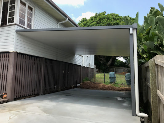 DIY Kit: V-Line Single Skin Patio/Carport Attached To Masonry/Brick/Concrete Wall 7 x 4.3m