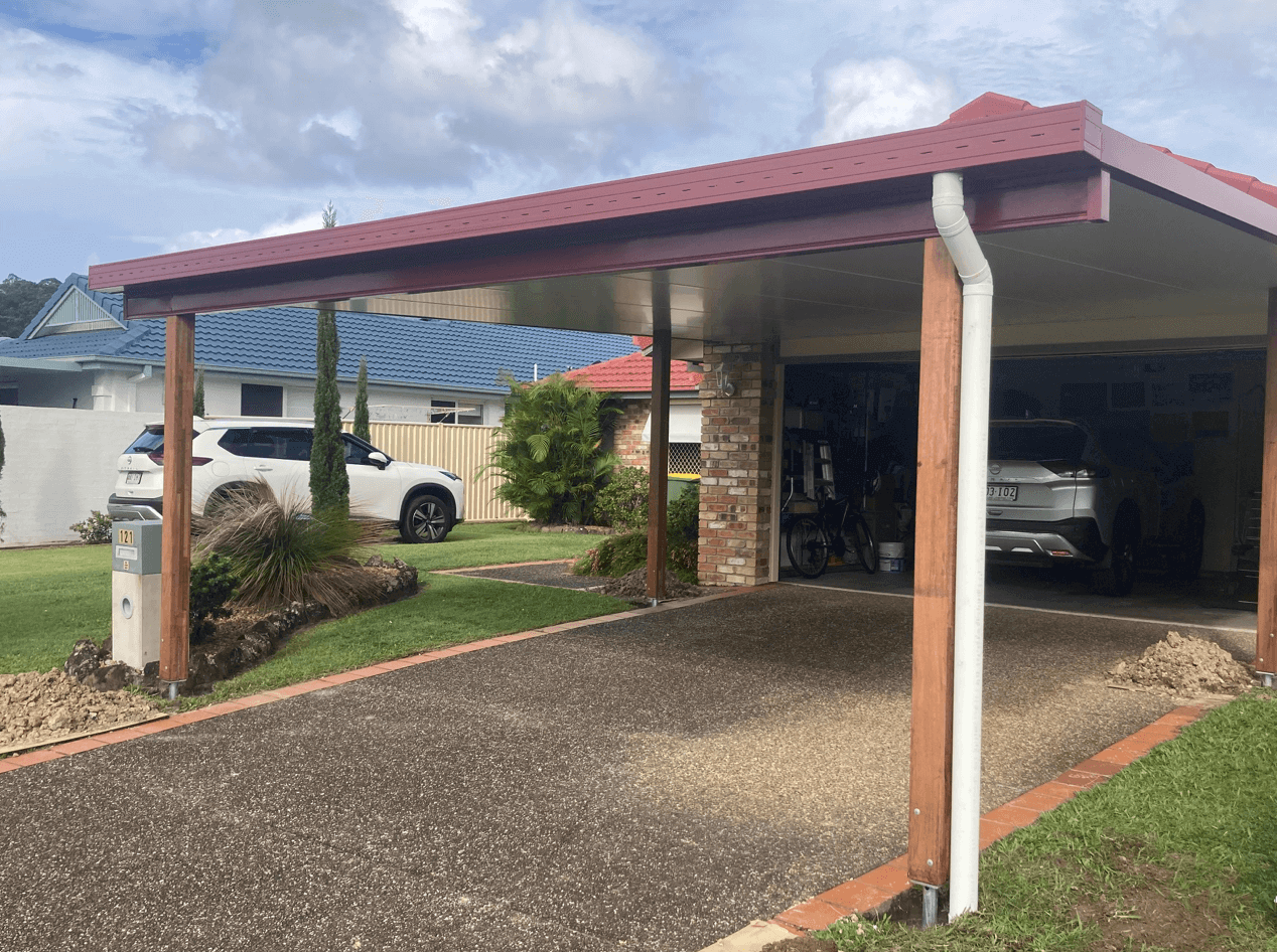 Attached Insulated Patio/Carport Masonry/Brick/Concrete Wall 9 x 6.4m