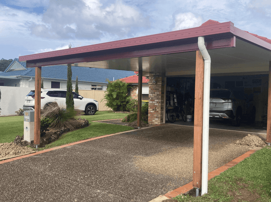 Attached Insulated Patio/Carport Masonry/Brick/Concrete Wall 9 x 6.5m