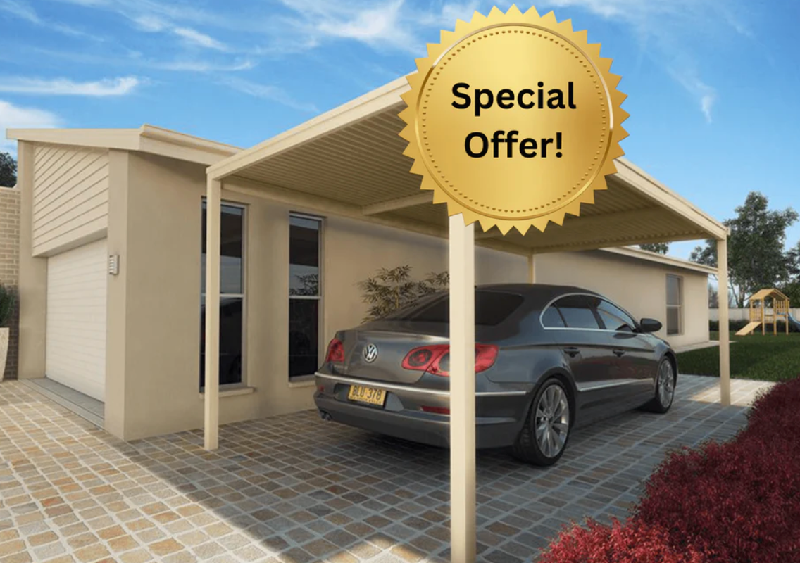 Single Freestanding Carport Kit 6.125m x 2.850m (Cyclonic) DIY Carport Australia