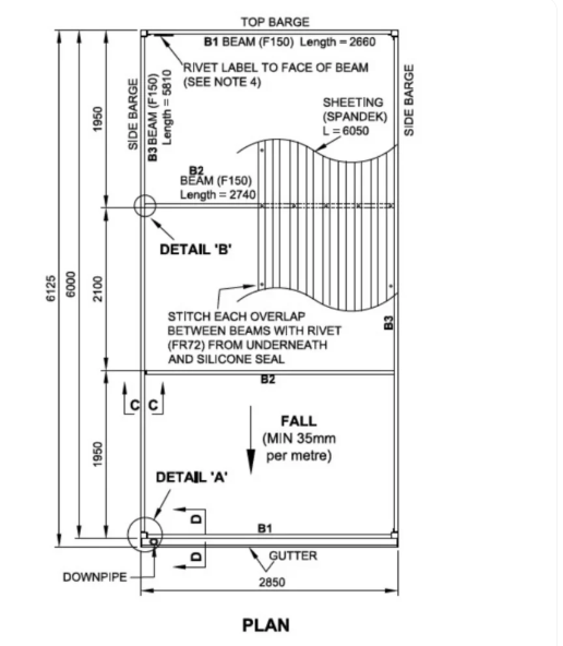 Single Freestanding Carport Kit 6.125m x 2.850m (Cyclonic) DIY Carport Australia