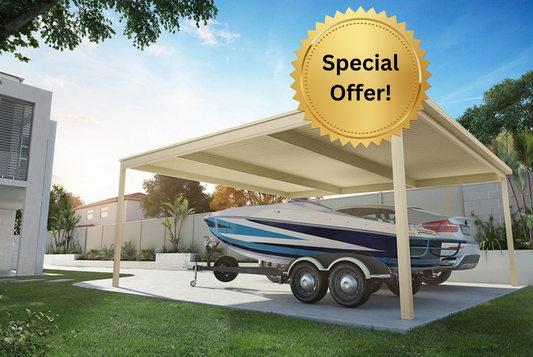 DOUBLE FREESTANDING CARPORT 6.125M X 5.62M (CYCLONIC UP TO C2)