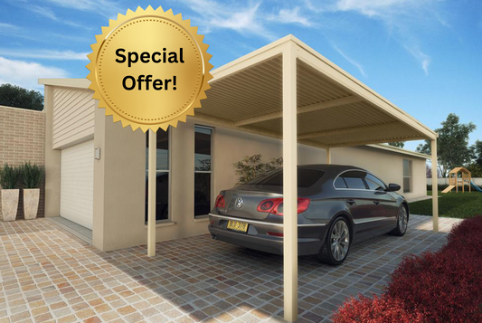 SINGLE FREESTANDING CARPORT 6.125M X 3.1M (NON CYCLONIC)