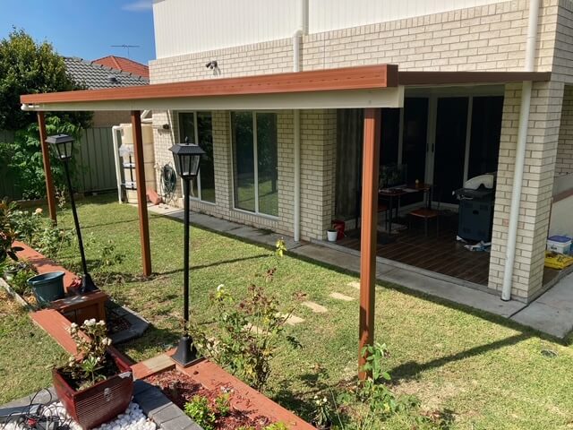 Attached V-Line Single Skin Patio/Carport Masonry/Brick/Concrete Wall 4 x 2.0m