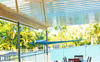 DIY Kit: V-Line Single Skin Patio/Carport Attached To Masonry/Brick/Concrete Wall 10 x 3.9m