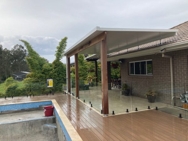 Ausdeck insulated roof panels in flyover patio kit